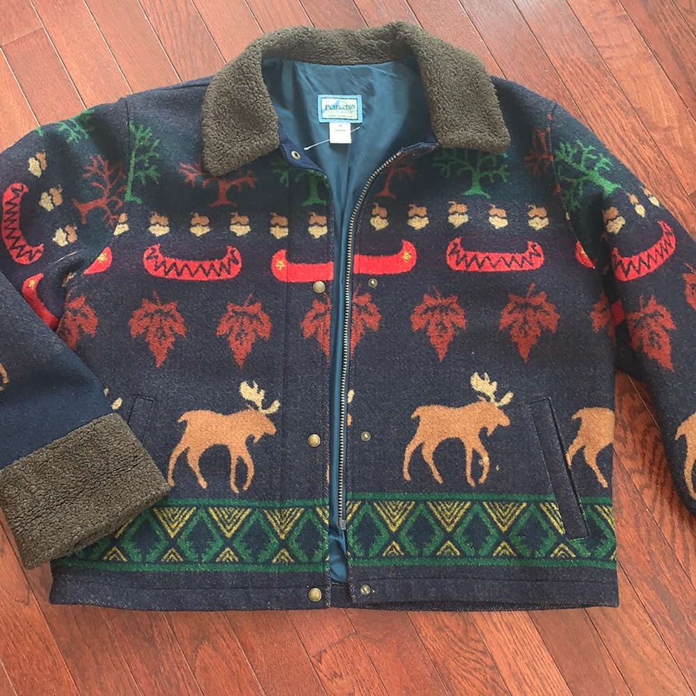 Vintage Pendleton originals made USA men’s blanket wool full zip coat jacket M